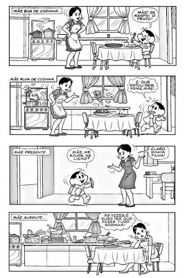 Historia em quadrinhos dia das mães